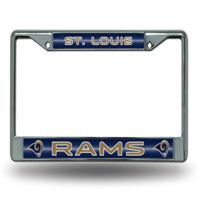 Rico St Louis Football Rams Standard Size Chrome License Plate Frame - It Sparkles!