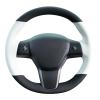 MEWANT Hand Stitched White Leather Tesla Model 3 Steering Wheel Cover for Tesla Model 3 2017-2023 / Model Y 2020-2023 for Tesla Model 3/Y Accessories view 1