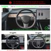 MEWANT Hand Stitched White Leather Tesla Model 3 Steering Wheel Cover for Tesla Model 3 2017-2023 / Model Y 2020-2023 for Tesla Model 3/Y Accessories view 2