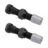 Micro Traders 2pcs 40mm Tubeless Air Valve Alloy Tyre Valve Round Base Small Size Valves for Road Bike Tubeless Valve Stem Black(with Caps) view 1
