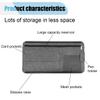 Suede Car Sun Visor Organizer with Multi-Pocket Net Zipper, Glasses Case, Sunglass Holder (Grey) view 3