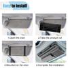 Suede Car Sun Visor Organizer with Multi-Pocket Net Zipper, Glasses Case, Sunglass Holder (Grey) view 4