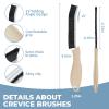 TQRR 3Pcs Cleaning Brush - Includes Soft Bristle, Hard Crevice, Multifunctional Grout Brush, Auto Vent Wheel, Kitchen House Cleaning Tools (Khaki) view 2