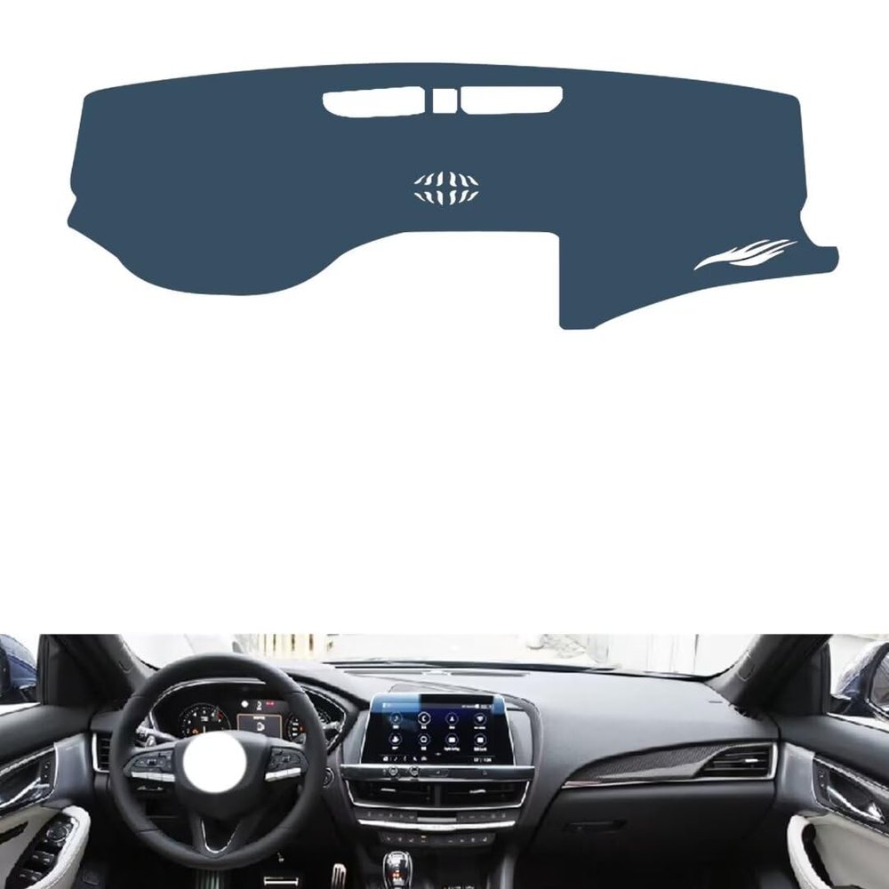 leather dash board cover mat Compatible with Cadillac CT5No warning light 2020-2023, Interior Dash CoversSun protection dashboard cover-blue