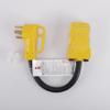 30Amp 240V to 20 Amp 120V Dryer RV Distribution Adapter. 4 Prong NEMA 14-30P Male to 4 * 5-20R/5-15R Household Outlet Female with Circuit Breaker.EV/RV Generator Adapter Cord 1.5FT.Yellow view 3