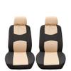 aqxreight Universal Car Front Seat Protective Cover Set Interior Decoration All Seasons Easy Clean Exquisite Design 4pcs Full Set Cloth Material (Beige+Black) view 1