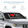 Windshield Sun Shade Foldable I Love My Boyfriend Puzzle Heart Sun Visor Sunshade Cover Car Shades Automotive Interior Uv Ray Protector SUV Truck Car Cool 55x30 Inch view 3