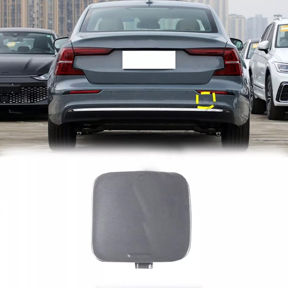 upsped Rear Bumper Towing Tow Hook Hole Eye Cover Cap for Volvo S60 V60 2020 2021 2022 2023 (Flash Silver Gray)