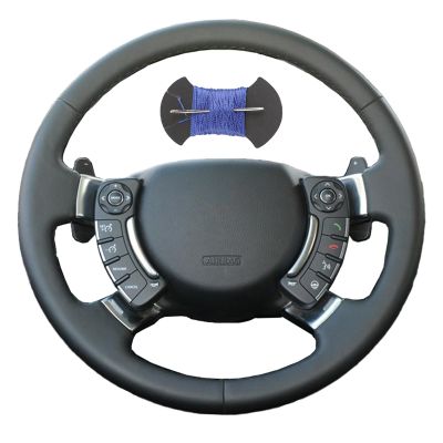 Leather Steering Wheel Wrap Car Steering Case Stitch Steering Wheel Cover Fit for Land Rover Range Rover 2003 2004 2005 2006 2007 2008 2009 2010 2011 2012,Blue