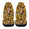 HUGS IDEA Sunflower Horse Print Car Seat Covers Automotive Seat Covers for Cars Truck Van SUV,Non-Slip Vehicle Seats Protectors Universal Fit Set 2 for Auto Interior Accessories view 2