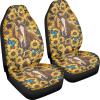HUGS IDEA Sunflower Horse Print Car Seat Covers Automotive Seat Covers for Cars Truck Van SUV,Non-Slip Vehicle Seats Protectors Universal Fit Set 2 for Auto Interior Accessories view 4