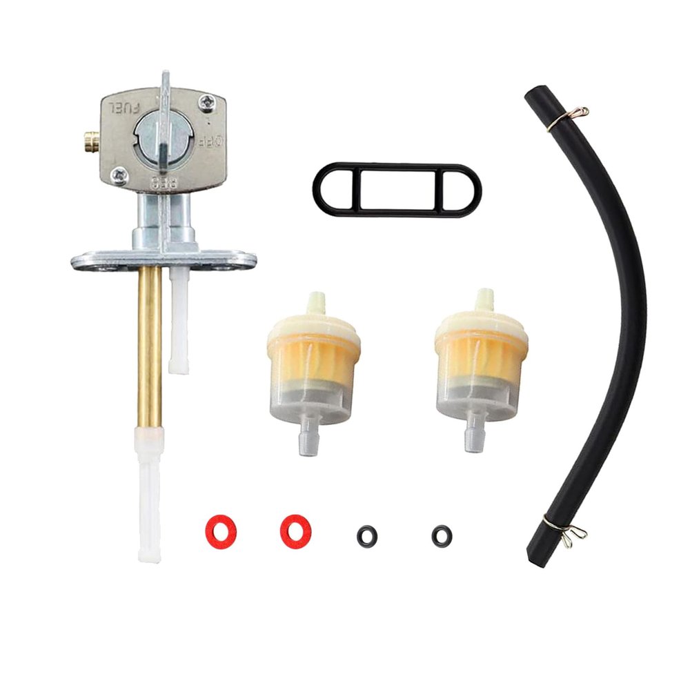 MotorCart Basics BXTech Fuel Petcock ShutOff Valve for TT250 YZ400F Grizzly 350 400 450 YFM450D Kawasaki KLF300 Suzuki Quadsport Z400 LTZ400 Banshee 350 YFZ350, sliver