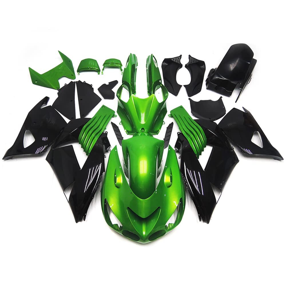 Aoicils ABS Plastic Fairing Kit for Kawasaki ZX-14R ZZ-R1400 2006 2007 2008 2009 2010 2011 ZX14R 06-11 Motorcycle Full Bodywork Bodyframe Body Kits Gloss Green Black