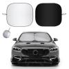 Yourkar 2 PCS Car Windshield Sun Shade, 31 28 Inches Thickened Sunscreen Auto Windshield Sunshade, Silver Coated Fabric Vehicle Sun Blocking Shades, Universal Car Accessories (M) view 1