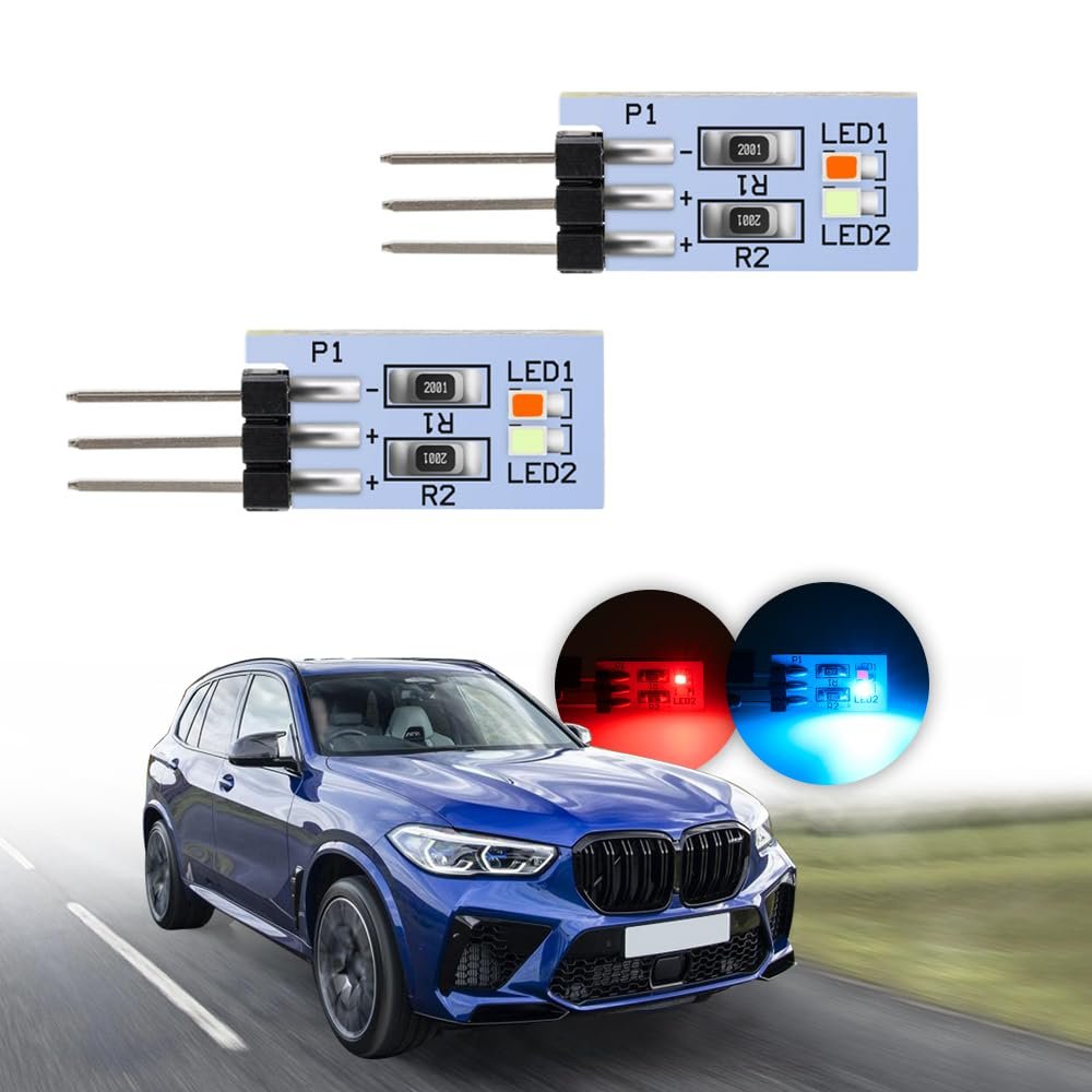 NJSBYL LED Ambient Lighting Circuit Board Replacement for B-MW X5 X6 X7 Series 2 3 4 5 7 M2 M3 M4 Pre-LCI LCI Blue-Red Courtesy Rear Pillar Front Seatback Atmosphere Module