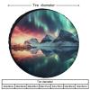 Fine Northern Lights Spare Tire Cover Shining Over Mountains Aurora Borealis Wheel Covers Waterproof Sun Protection Fit for Trailers, RV, SUV, Off-Road Vehicle, Camper, and Trucks view 2