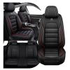 YWZQ Full Set Seat Covers for Chevrolet Chevy Bolt EUV 2022-2025, Premium Leather Waterproof Stain-Resistant with Storage Pockets, 5 Pieces Seats Protector (Black&Red) view 1