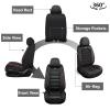 YWZQ Full Set Seat Covers for Chevrolet Chevy Bolt EUV 2022-2025, Premium Leather Waterproof Stain-Resistant with Storage Pockets, 5 Pieces Seats Protector (Black&Red) view 2