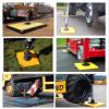 CHZDPP Unbreakable Jack Stand Pads with Handle & Anti-Slip Pattern, Rv Leveling Pad for The Stability/Balance Feet & Protect The Ground, Solid Trailer Pad(Yellow,11.8x11.8x1.2in/30x30x3cm) view 2