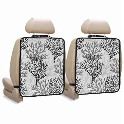 T&H XHome Car Seat Protector, 2 Pack Kick Mats Back Seat Protector Summer Gradient Black Gray Ocean Coral Sea Waterproof Backseat Cover for Kids Universal Fit Automotive Interior Protectors
