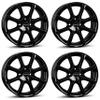 4x Borbet alloy rims LV4 5.5x15 ET45 4x100 black glossy compatible with Chevrolet Aveo Kalos Lanos Spark view 1
