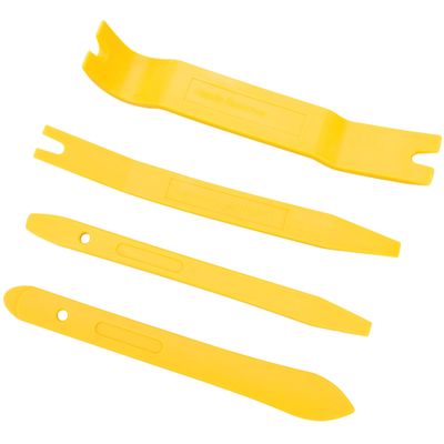 Performance Tool 1532 4-Pc. Auto Trim Removal Tool Set, Poly-Nylon, V-Notch and Straight Trim Tools, Yellow