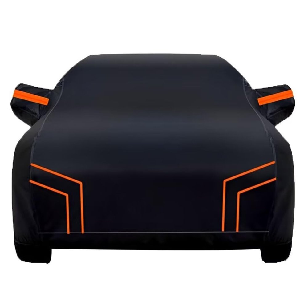 Full car cover suitable Compatible with Mazda MX-3 1991-2000,all-weather car cover, sun protection, rain protection, dust protection, wind protection (Black Orange)