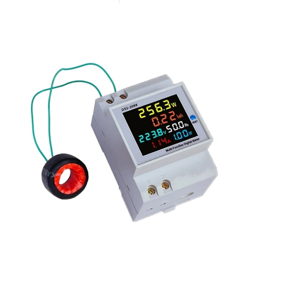 Electricity Wattmeter AC 220V 40V~300V 100A Digital Ampermeter Power Energy Voltmeter Ammeter Volt Watt Kwh Consumption Meter(External CT)