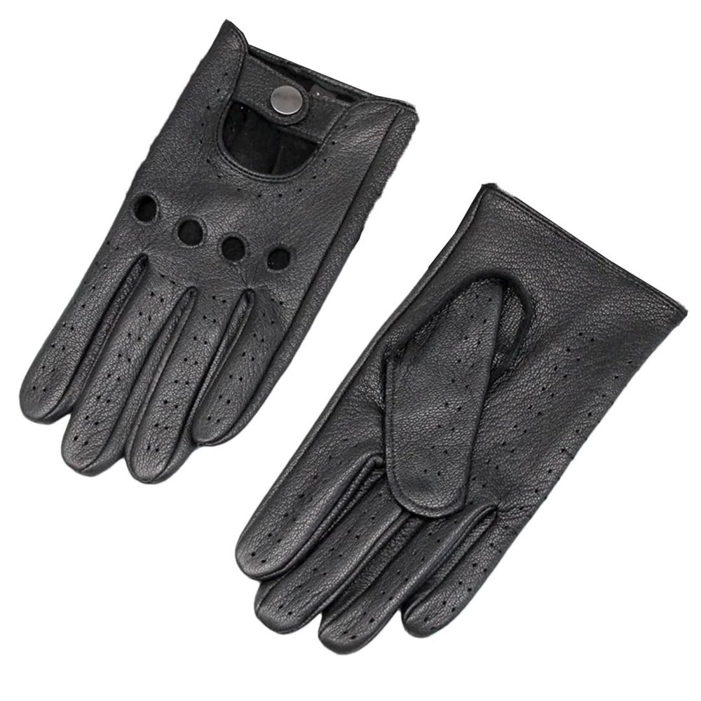 Men's Sheepskin Leather Motorcycle Gloves Protective Gloves for Driving and Riding