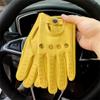 Men's Sheepskin Leather Motorcycle Gloves Protective Gloves for Driving and Riding view 2
