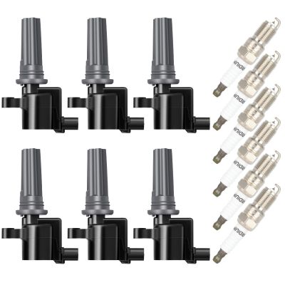ECCPP DG528 Ignition Coil Coils&iridium Spark Plugs 7164 for Lincoln for jaguar LS S-Type V6 3.0L set of 6