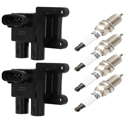ECCPP Ignition Coil Coils&iridium Spark Plugs UF246 for Chevrolet Prizm 1998-1999 & for Toyota Corolla 1998-1999, L4 1.8L 2+4