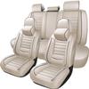 ITEYAO Leather Car Seat Cover for Honda Accord 2003-2023 2024, 5 Seats Premium Waterproof Breathable Faux Leather Seat Covers,Airbag Compatible Auto Seat Cover Protectors(Beige,Full Set with Pillow) view 1