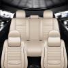 ITEYAO Leather Car Seat Cover for Honda Accord 2003-2023 2024, 5 Seats Premium Waterproof Breathable Faux Leather Seat Covers,Airbag Compatible Auto Seat Cover Protectors(Beige,Full Set with Pillow) view 3