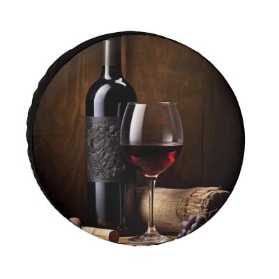 Modern Wine Spare Tire Cover, Farmhouse Wine Glasses Fruit Tire Covers Wheel Protectors Weatherproof Universal for Trailer Rv SUV Truck Camper Travel 24inch