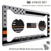 American Flag in God We Trust License Plate Frame + Orange Line Coasters + Keychain - Perfect for God and Country Lovers - Tactical Patriot Brush License Plate Frame Made in USA view 2