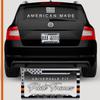 American Flag in God We Trust License Plate Frame + Orange Line Coasters + Keychain - Perfect for God and Country Lovers - Tactical Patriot Brush License Plate Frame Made in USA view 4
