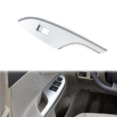 Fouedy 4Pcs/Set Fit for to-yota Corolla 2009 2010 2011 2012 2013 Facelift Front Window Lift Control Switch Bezel Trim Panel Cover Sliver (Rear Left)