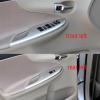 Fouedy 4Pcs/Set Fit for to-yota Corolla 2009 2010 2011 2012 2013 Facelift Front Window Lift Control Switch Bezel Trim Panel Cover Sliver (Rear Left) view 3