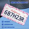 Pink Cow Print License Plate Frame Animal Texture License Plate Frames Personalise Stainless Steel Funny Design Compatible with Standard License Plate Holder for USA Canada 6 X 12 Inch with Screws view 3