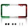 Italy Flag License Plate Frame Italian Flag License Plate Frames Personalise Stainless Steel Funny Design Compatible with Standard License Plate Holder for USA Canada 6 X 12 Inch with Screws view 1