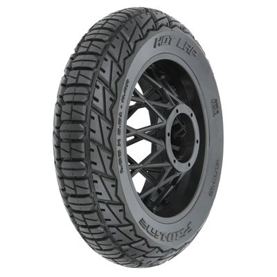 Pro-line Racing Hot Lap S3 Motorcycle Rear Tire Mounted on Black Supermoto Wheel for Promoto-MX Rear PRO1024310