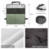 Pinroote Back Seat Cover for Kids, Sage Green Ombre 2 Pack Waterproof Kick Mats Protector for Child, Modern Sage Green Abstract Art Universal Car Seat Back Organizer with 3 Mesh Pockets view 2