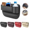 Car Leather Cup Holder Gap Bag,Adjustable Leather Seat Gap Storage Box with Water Cup Holder,Creative Multifunction Car Seat Gap Filler Organizer for SUV,Car /1450 view 1