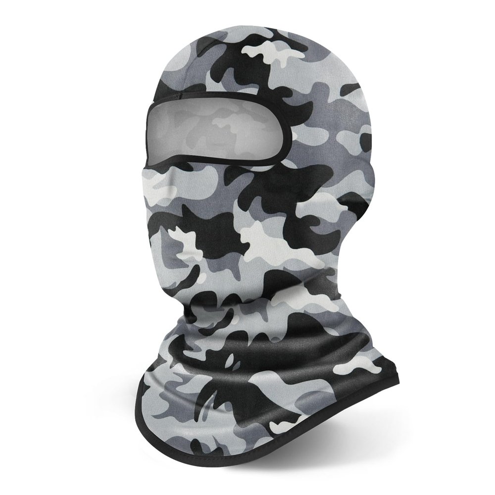 YESLIFE Grey Balaclava Ski Mask for Men and Women, Summer Face Mask for Motorcycle Helmets, Dirt Bike Accessories Neck Gaiter, Bandanas