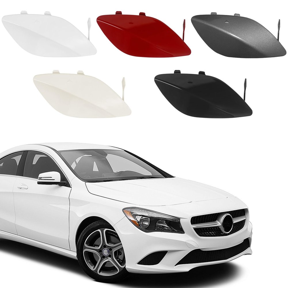 Front Bumper Tow Hook Cover for Mercedes-Benz CLA Class W117 2014 2015 2016 Car Towing Eye Cap Trailer Cover A1178850622 Milky