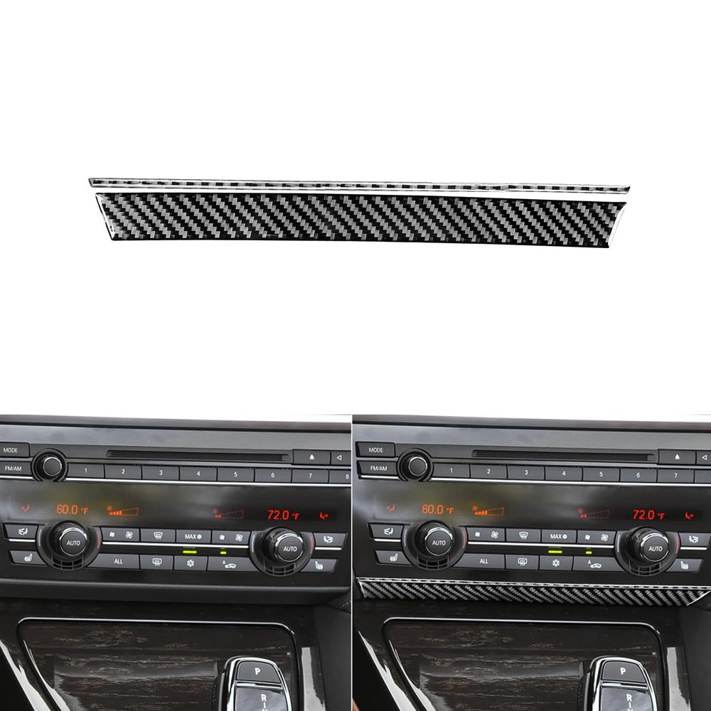 HJGHR Carbon Fiber Car Dashboard Radio Lower Part Console Panel Decorative Sticker Compatible with BMW 6 Series F12 F13 F06 2011 2012 2013 2014 2015 2016 2017 2018 2019 Decorative Accessories