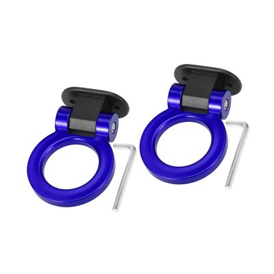 REPAIROCK 2 Set Universal Blue Ring Shaped Car Tow Hook Decor Bumper Trailer Sticker Auto Replacement Parts