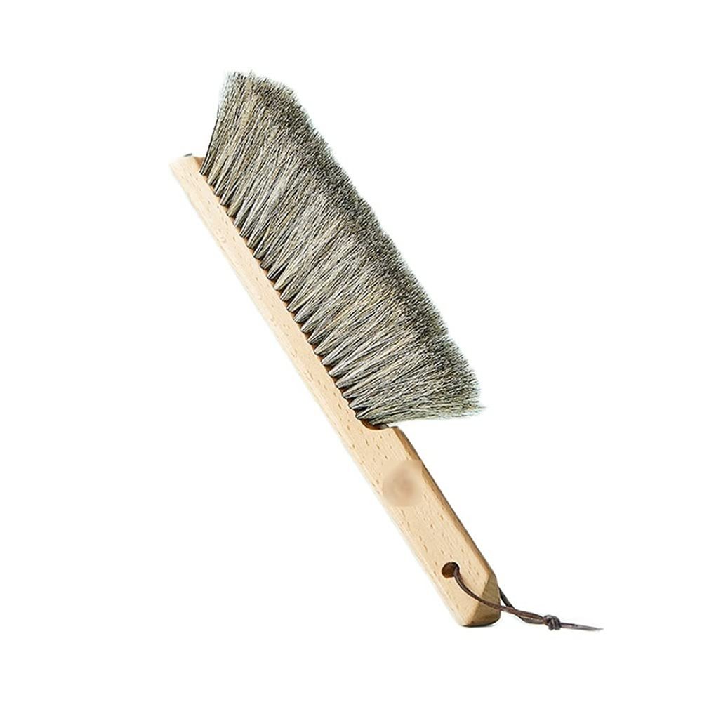 VALGRE Precipitator Anti-Static Natural Horsehair Cleaning Brush Counter Duster with Non-Slip Wood Handle Dusters for Home Hotel Office Car dust Catcher