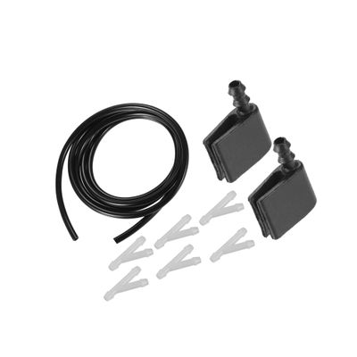 Partuto Windshield Washer Nozzle for Mercedes-Benz Sprinter Durable No.2E1955985 Windscreen Washer Sprayer Nozzle Black Front with Hose and Connectors 1 Set Replacement